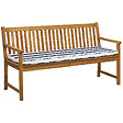 BELIANI - Banc avec coussin d'assise VIVARA 160 cm Bois d'acacia certifié Bleu marine - vignette