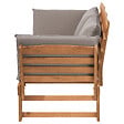 BELIANI - Banc avec coussin d'assise PORTICI 210 cm Bois d'eucalyptus Marron clair/taupe - vignette
