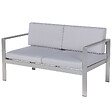BELIANI - Banc avec coussin d'assise SALERNO 142 cm Métal Gris clair - vignette
