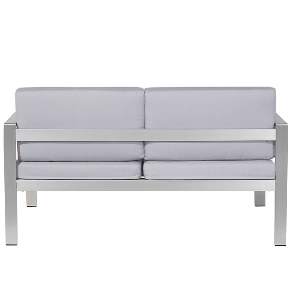 BELIANI - Banc avec coussin d'assise SALERNO 142 cm Métal Gris clair - large