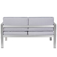 BELIANI - Banc avec coussin d'assise SALERNO 142 cm Métal Gris clair - vignette