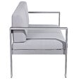 BELIANI - Banc avec coussin d'assise SALERNO 142 cm Métal Gris clair - vignette