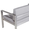 BELIANI - Banc avec coussin d'assise SALERNO 142 cm Métal Gris clair - vignette
