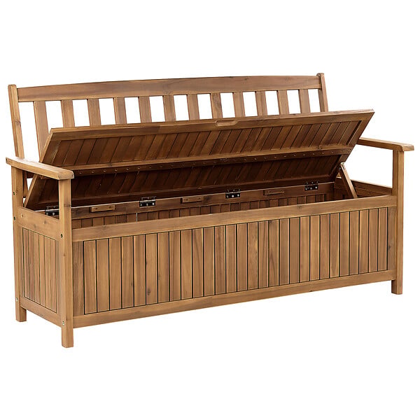 BELIANI - Banc de jardin SOVANA 160 cm avec rangement Acacia Marron - large