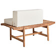 BELIANI - Banc avec coussin d'assise GIAVENO 135 cm Acacia Blanc cassé - vignette