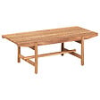 BELIANI - Banc avec coussin d'assise GIAVENO 135 cm Acacia Blanc cassé - vignette