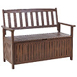 BELIANI - Banc de jardin SOVANA 120 cm avec rangement Acacia Marron foncé - vignette