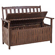 BELIANI - Banc de jardin SOVANA 120 cm avec rangement Acacia Marron foncé - vignette