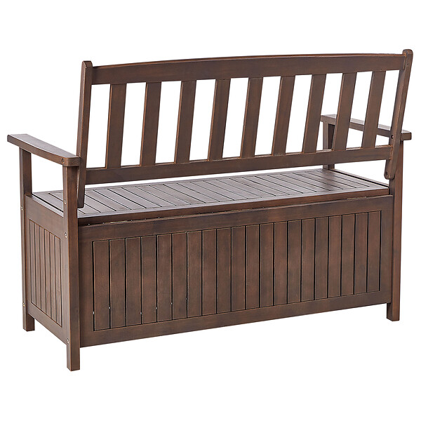 BELIANI - Banc de jardin SOVANA 120 cm avec rangement Acacia Marron foncé - large