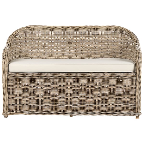 BELIANI - Banc avec coussin d'assise SUSUA 141 cm avec ottoman Rotin Naturel - large