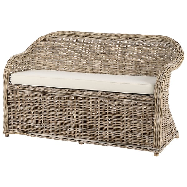 BELIANI - Banc avec coussin d'assise SUSUA 141 cm avec ottoman Rotin Naturel - large