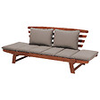 BELIANI - Banc avec coussin d'assise PORTICI 210 cm Bois d'eucalyptus Marron foncé/taupe - vignette