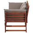 BELIANI - Banc avec coussin d'assise PORTICI 210 cm Bois d'eucalyptus Marron foncé/taupe - vignette