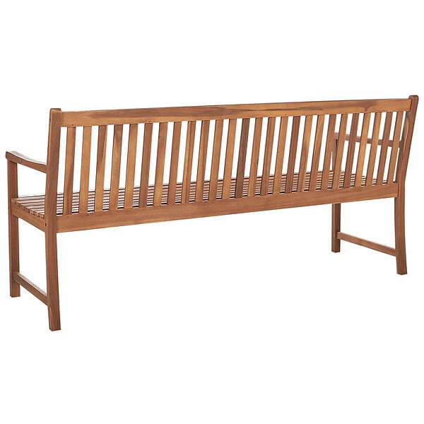 BELIANI - Banc avec coussin d'assise VIVARA 180 cm Bois d'acacia certifié Rouge foncé - large