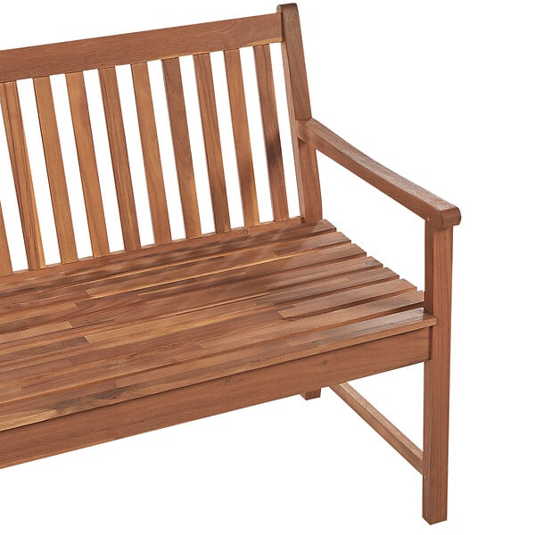 BELIANI - Banc avec coussin d'assise VIVARA 180 cm Bois d'acacia certifié Rouge foncé - large