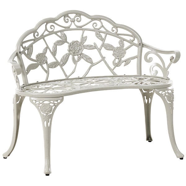 BELIANI - Banc de jardin PIURA 88 cm Métal Blanc - large