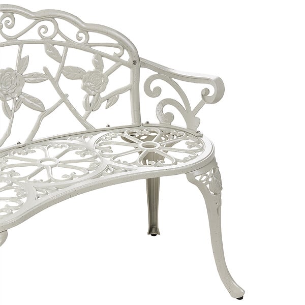 BELIANI - Banc de jardin PIURA 88 cm Métal Blanc - large
