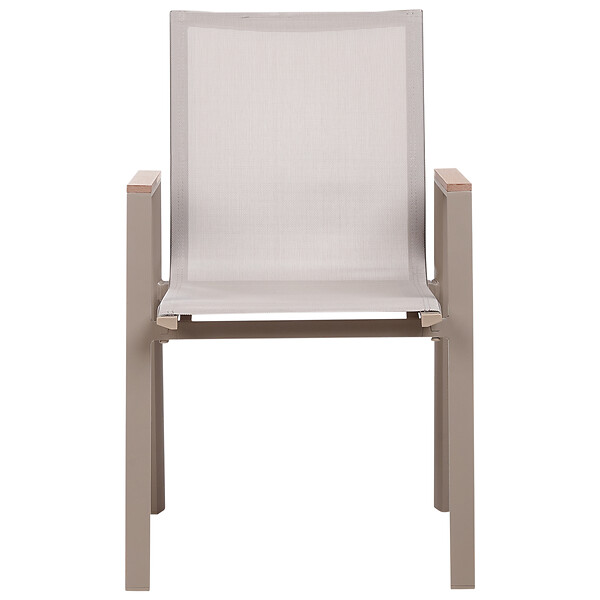 BELIANI - Lot de 4 chaises de jardin TIANO Métal Taupe - large