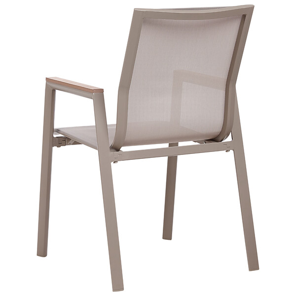 BELIANI - Lot de 4 chaises de jardin TIANO Métal Taupe - large