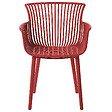 BELIANI - Lot de 4 chaises de jardin PESARO Rouge - vignette