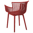BELIANI - Lot de 4 chaises de jardin PESARO Rouge - vignette