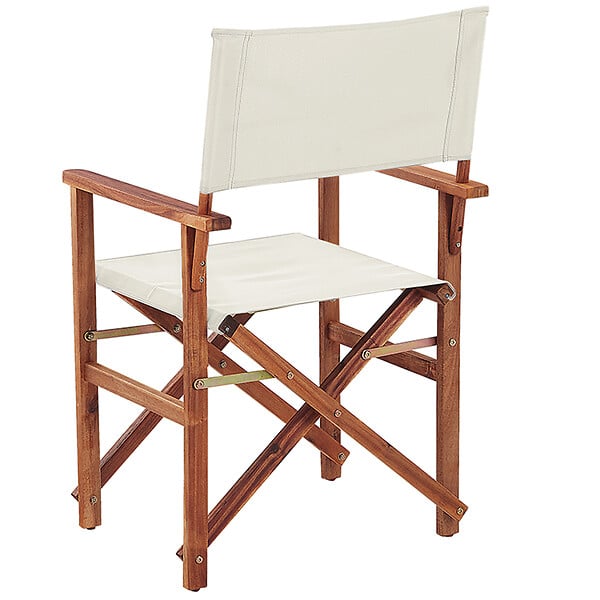 BELIANI - Lot de 2 chaises de jardin CINE Acacia Blanc cassé - large