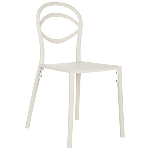 BELIANI - Lot de 4 chaises de jardin COVOLO Blanc cassé - large
