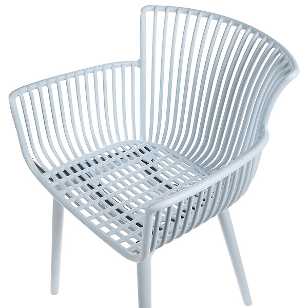 BELIANI - Lot de 4 chaises de jardin PESARO Bleu clair - large