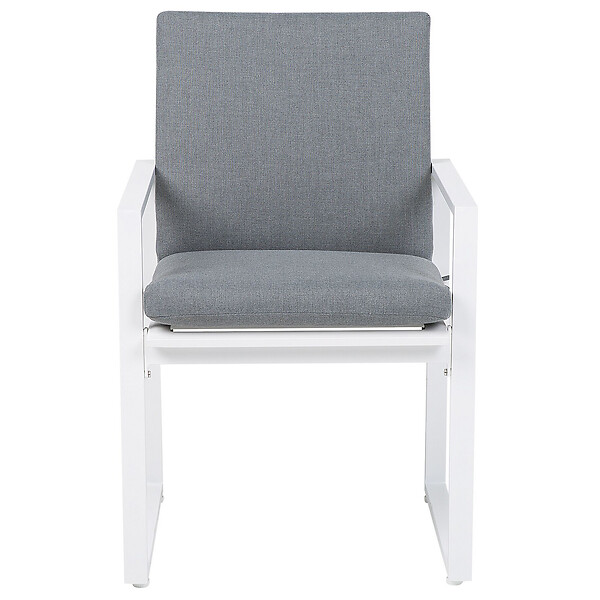 BELIANI - Lot de 2 chaises de jardin avec coussins PANCOLE Tissu Gris - large