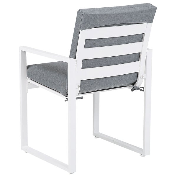 BELIANI - Lot de 2 chaises de jardin avec coussins PANCOLE Tissu Gris - large