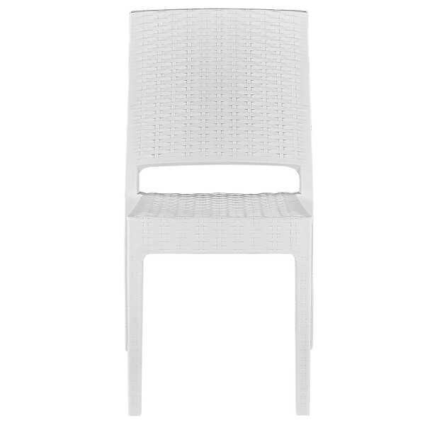 BELIANI - Lot de 4 chaises de jardin FOSSANO Matière synthétique Blanc - large