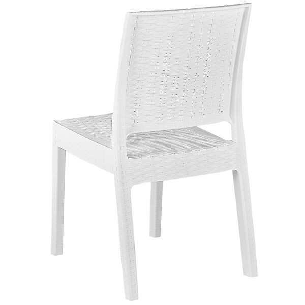 BELIANI - Lot de 4 chaises de jardin FOSSANO Matière synthétique Blanc - large