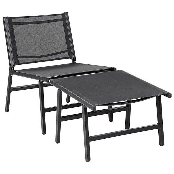 BELIANI - Lot de 2 chaises de jardin MARCEDDI Métal Noir - large