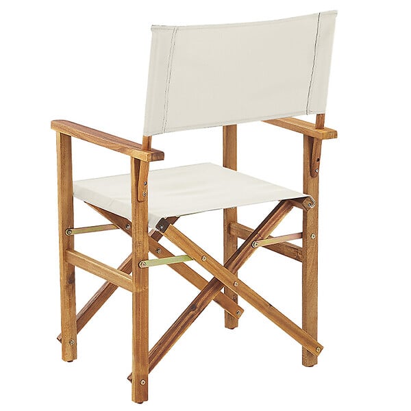 BELIANI - Lot de 2 chaises de jardin CINE Acacia Blanc cassé - large