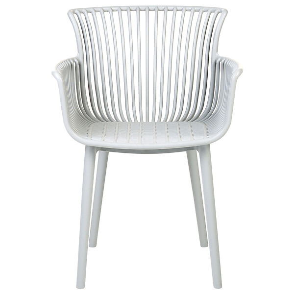 BELIANI - Lot de 4 chaises de jardin PESARO Gris clair - large