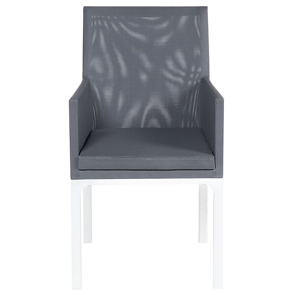 BELIANI - Lot de 2 chaises de jardin avec coussins BACOLI Tissu Gris foncé - large