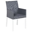 BELIANI - Lot de 2 chaises de jardin avec coussins BACOLI Tissu Gris foncé - vignette