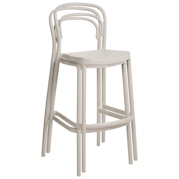 BELIANI - Lot de 2 chaises de bar de jardin PORANO Beige - large