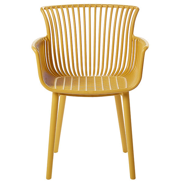 BELIANI - Lot de 4 chaises de jardin PESARO Jaune - large