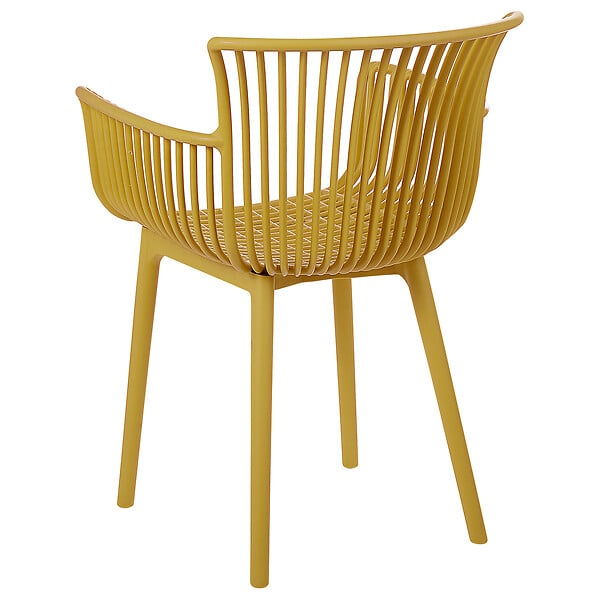 BELIANI - Lot de 4 chaises de jardin PESARO Jaune - large