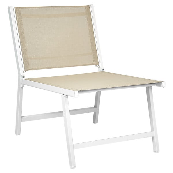 BELIANI - Lot de 2 chaises de jardin MARCEDDI Métal Blanc/beige - large
