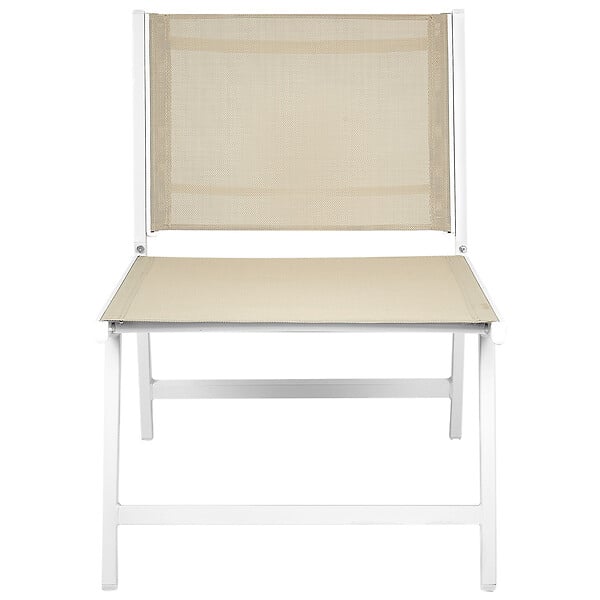 BELIANI - Lot de 2 chaises de jardin MARCEDDI Métal Blanc/beige - large