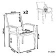 BELIANI - Lot de 2 chaises de jardin PERETA Métal Gris - vignette