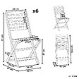 BELIANI - Lot de 6 chaises de jardin TOLVE Acacia Marron - vignette