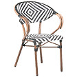 BELIANI - Lot de 4 chaises de jardin CASPRI Noir/blanc - vignette