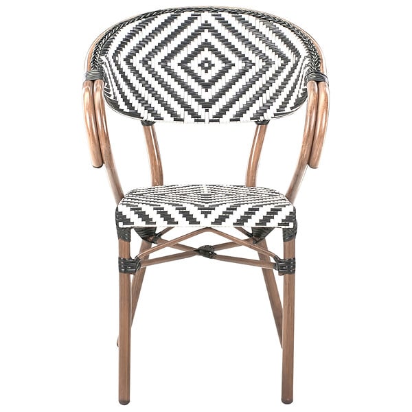 BELIANI - Lot de 4 chaises de jardin CASPRI Noir/blanc - large