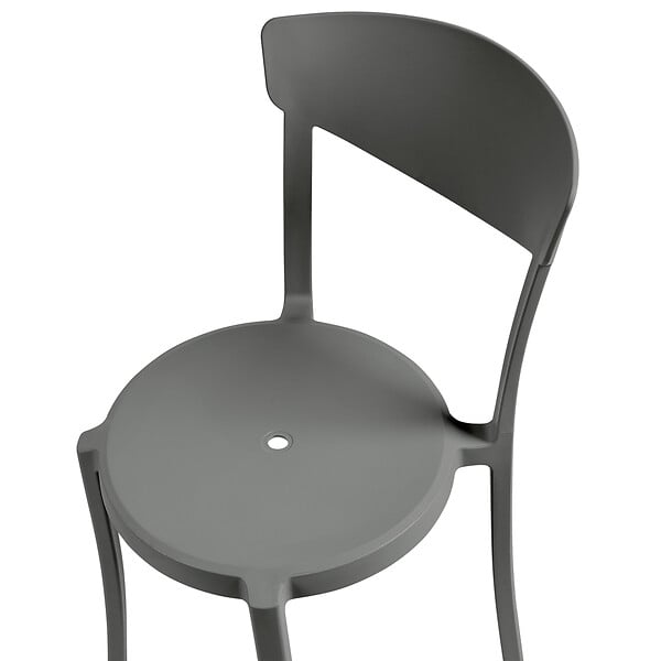 BELIANI - Lot de 4 chaises de jardin VIESTE Gris foncé - large