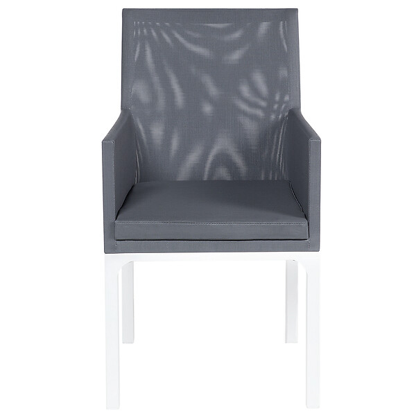 BELIANI - Lot de 4 chaises de jardin BACOLI Tissu Gris foncé - large