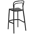 BELIANI - Lot de 2 chaises de bar de jardin PORANO Noir - vignette