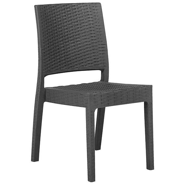 BELIANI - Lot de 4 chaises de jardin FOSSANO Matière synthétique Gris graphite - large